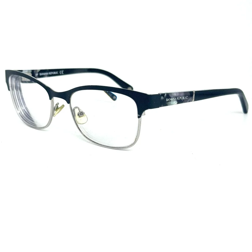 BANANA REPUBLIC Burke Black/ Silver Steel Mens Eyeglasses Frame 51-17-135 H14516